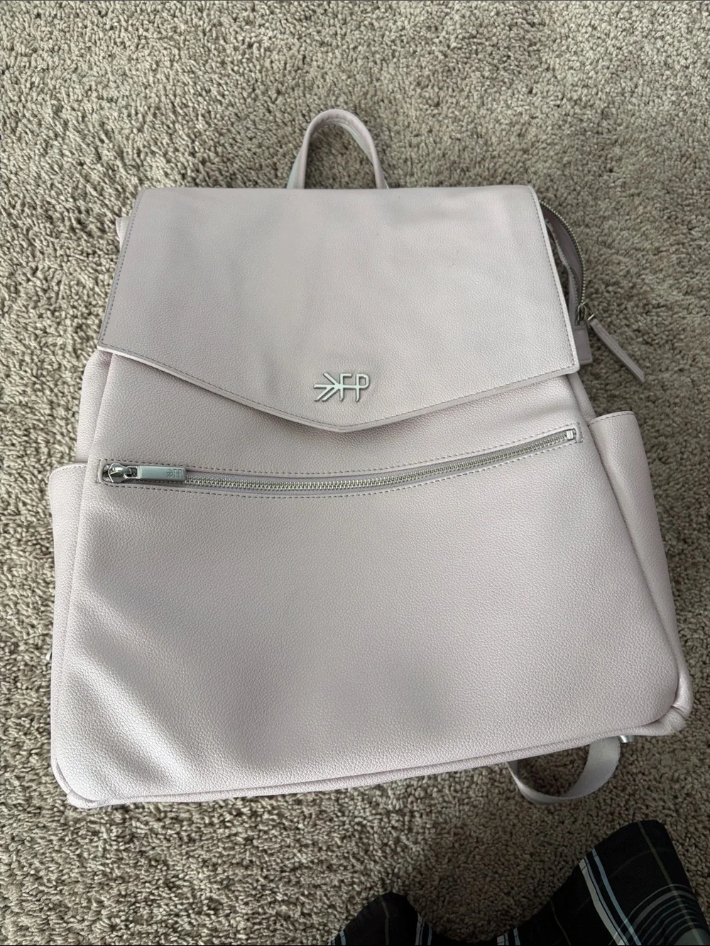 Freshly Picked Pale Pink Leather Diaper Bag Backpack - Women's Bag